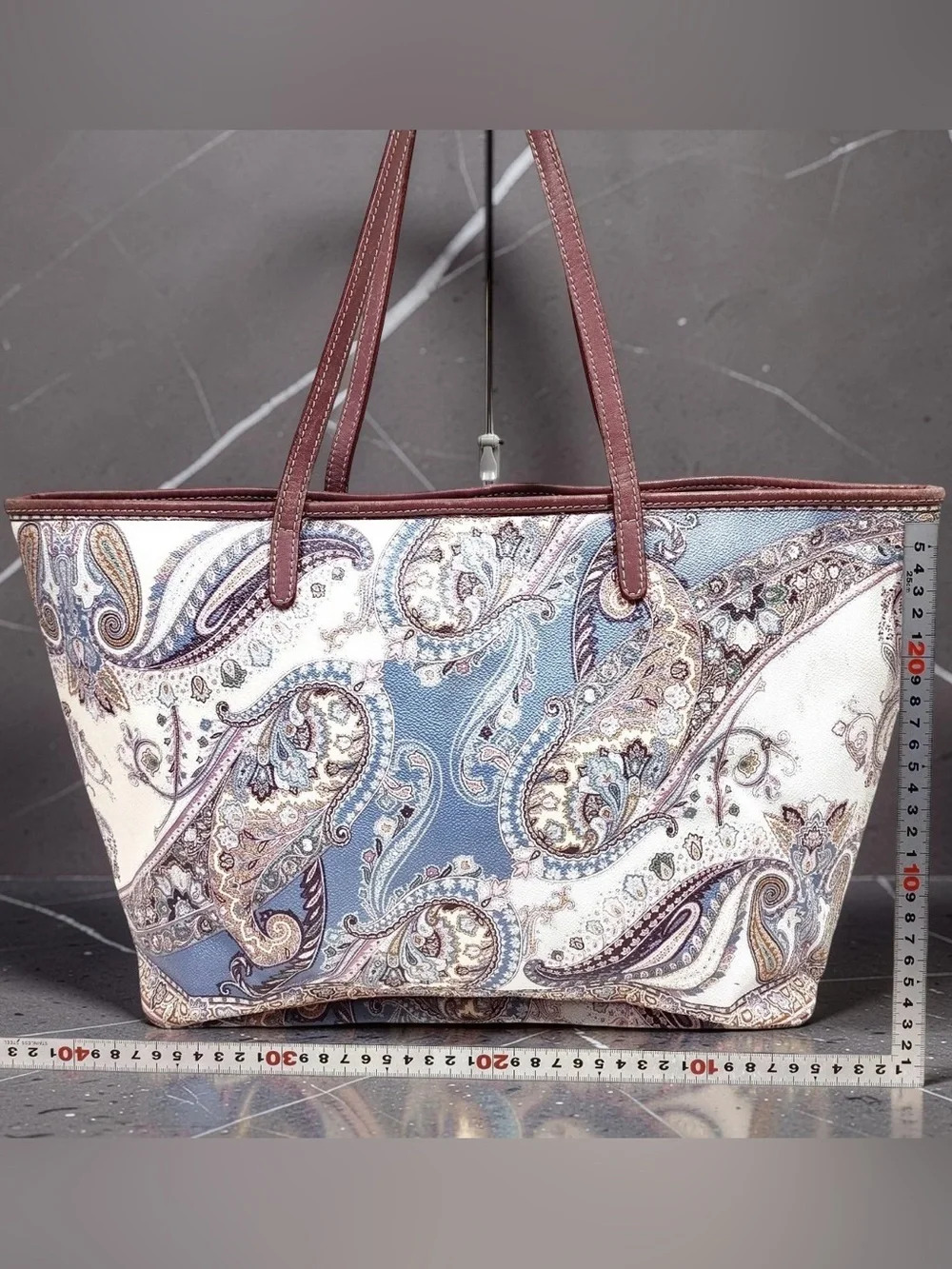 ETRO 2015 Paisley Leather Tote Bag 😍🩵💙
